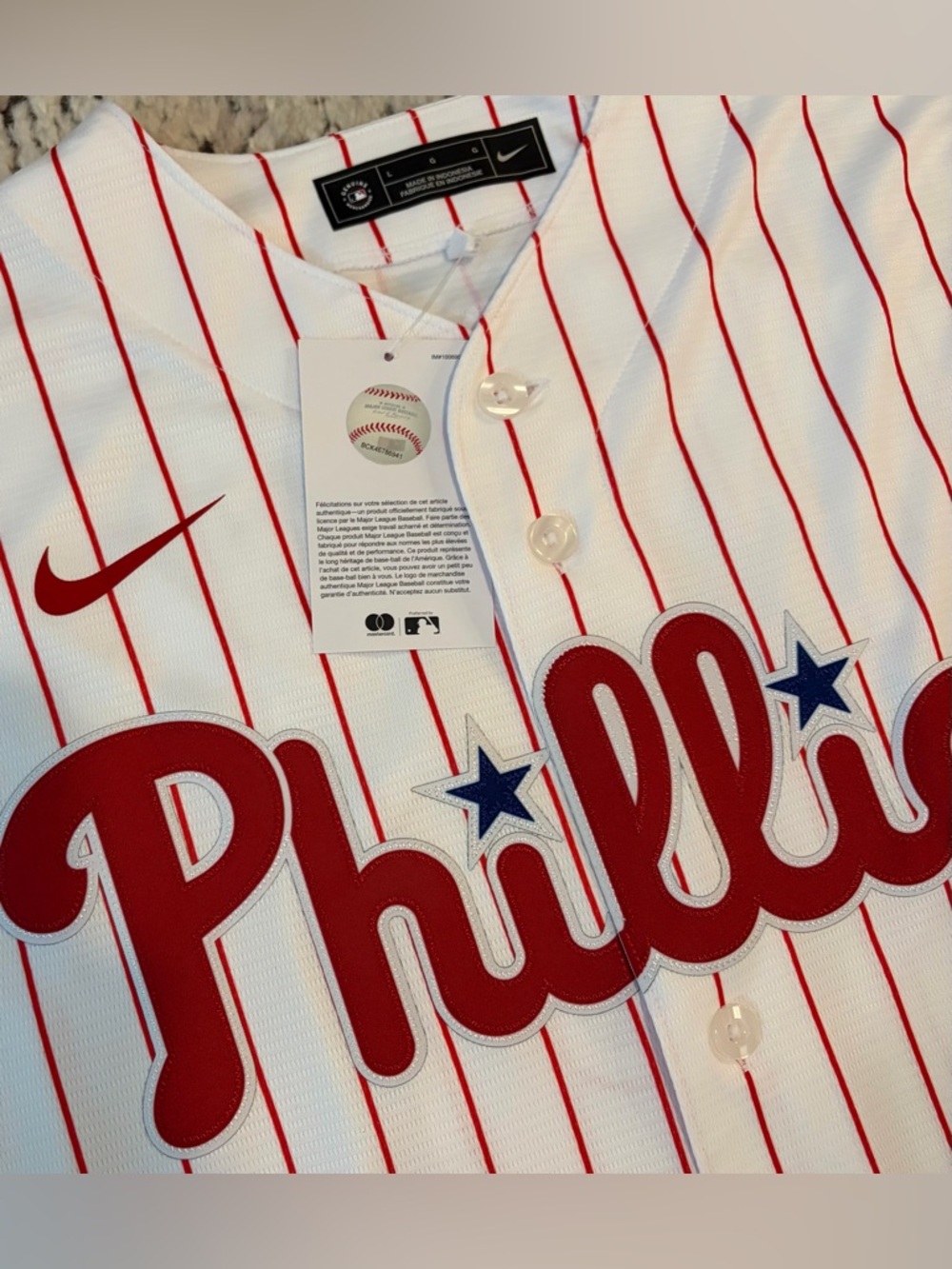 Nike Authentic Philadelphia Phillies Kyle Schwarber #12 MLB Jersey Men’s Size: L - Picture 5 of 9